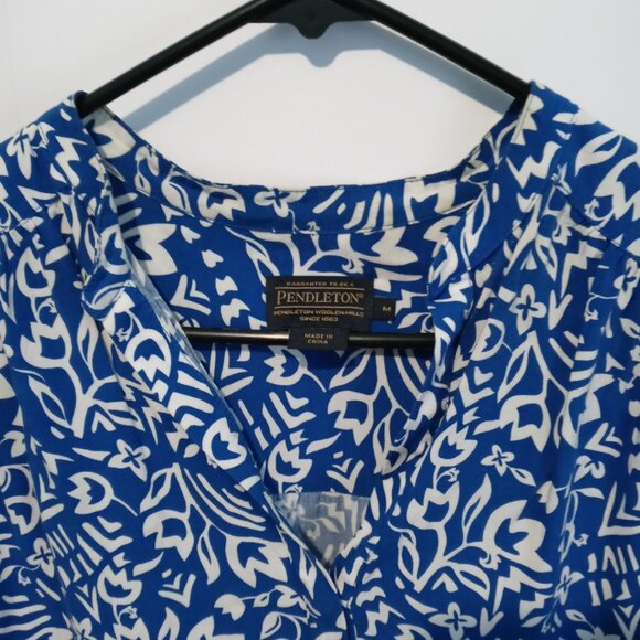 Pendleton Women’s Floral V-Neck Hi-Low Sleeveless Blouse Size Medium - Picture 5 of 9
